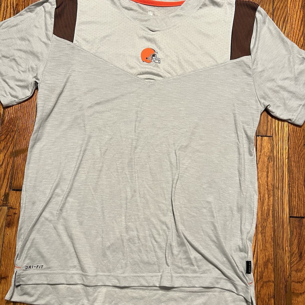 Nike On Field NFL Dri Fit T Shirt Cleveland Browns Gray Size XL - Picture 2 of 10